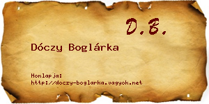 Dóczy Boglárka névjegykártya