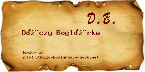 Dóczy Boglárka névjegykártya